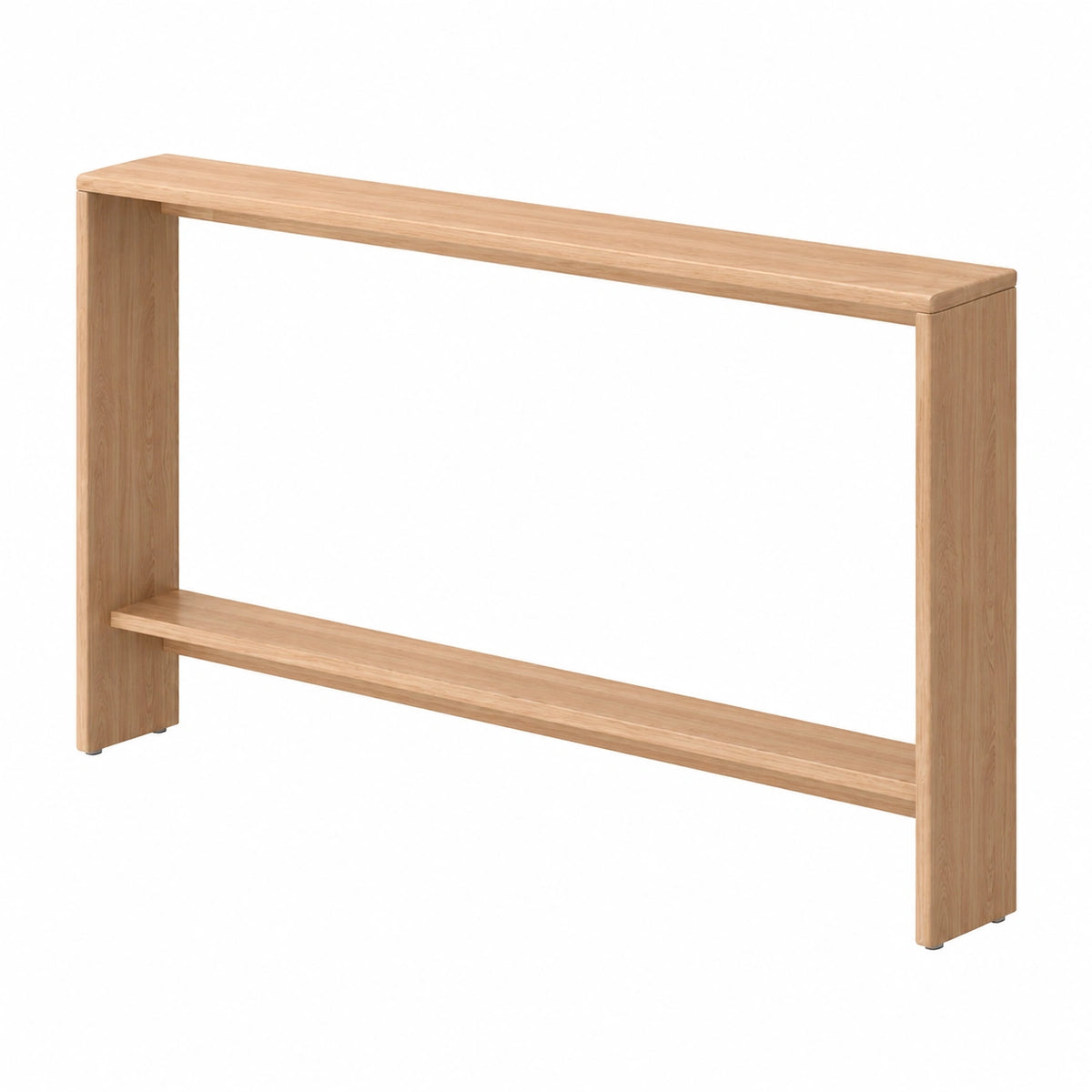 Schmaler Konsolentisch aus Massivholz, 2-stufig, für Flur und Wohnzimmer, Naturholz, 150x15x69 cm