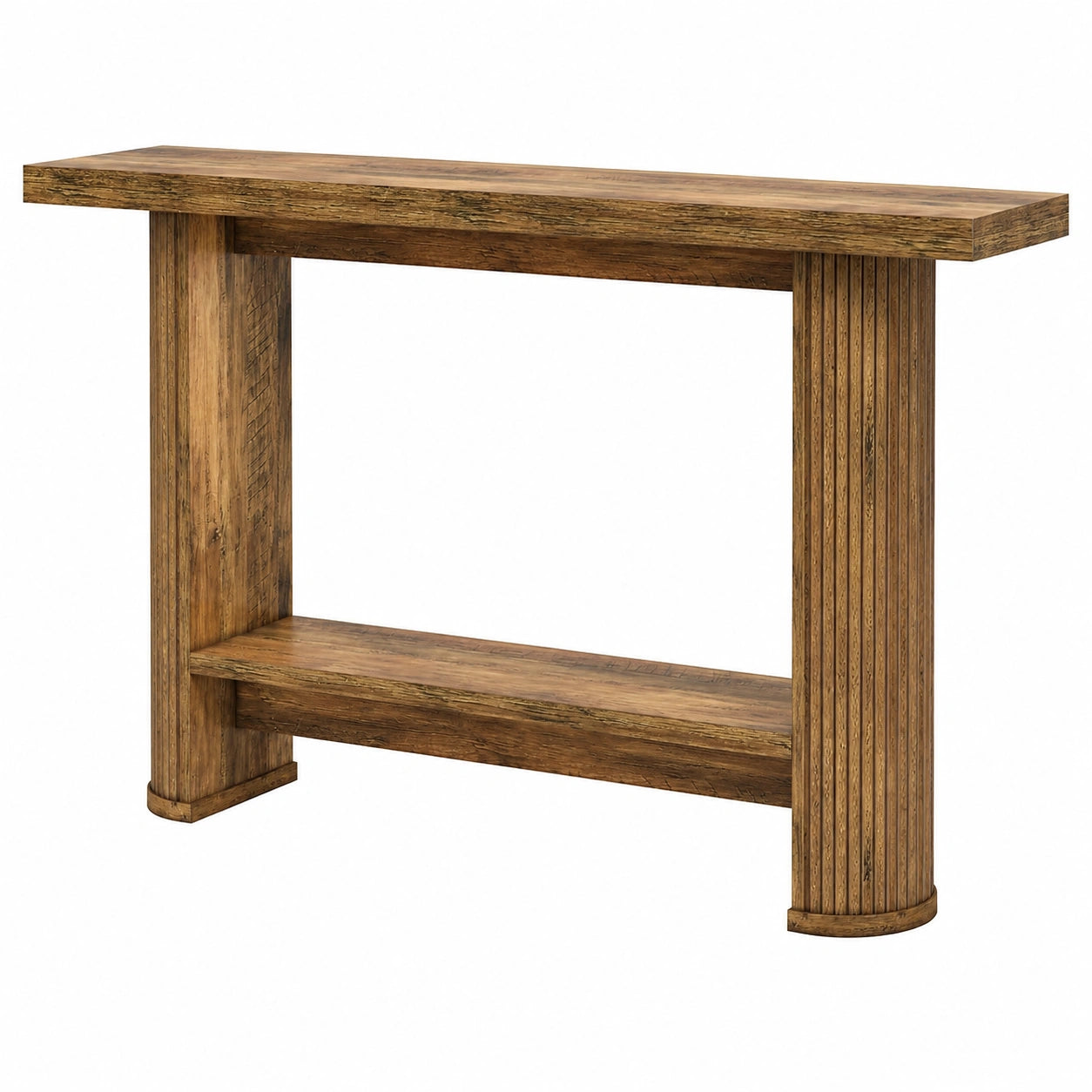 Moderner Konsolentisch mit Stauraum, 140 x 30 x 80 cm, für Wohnzimmer und Flur, Braun