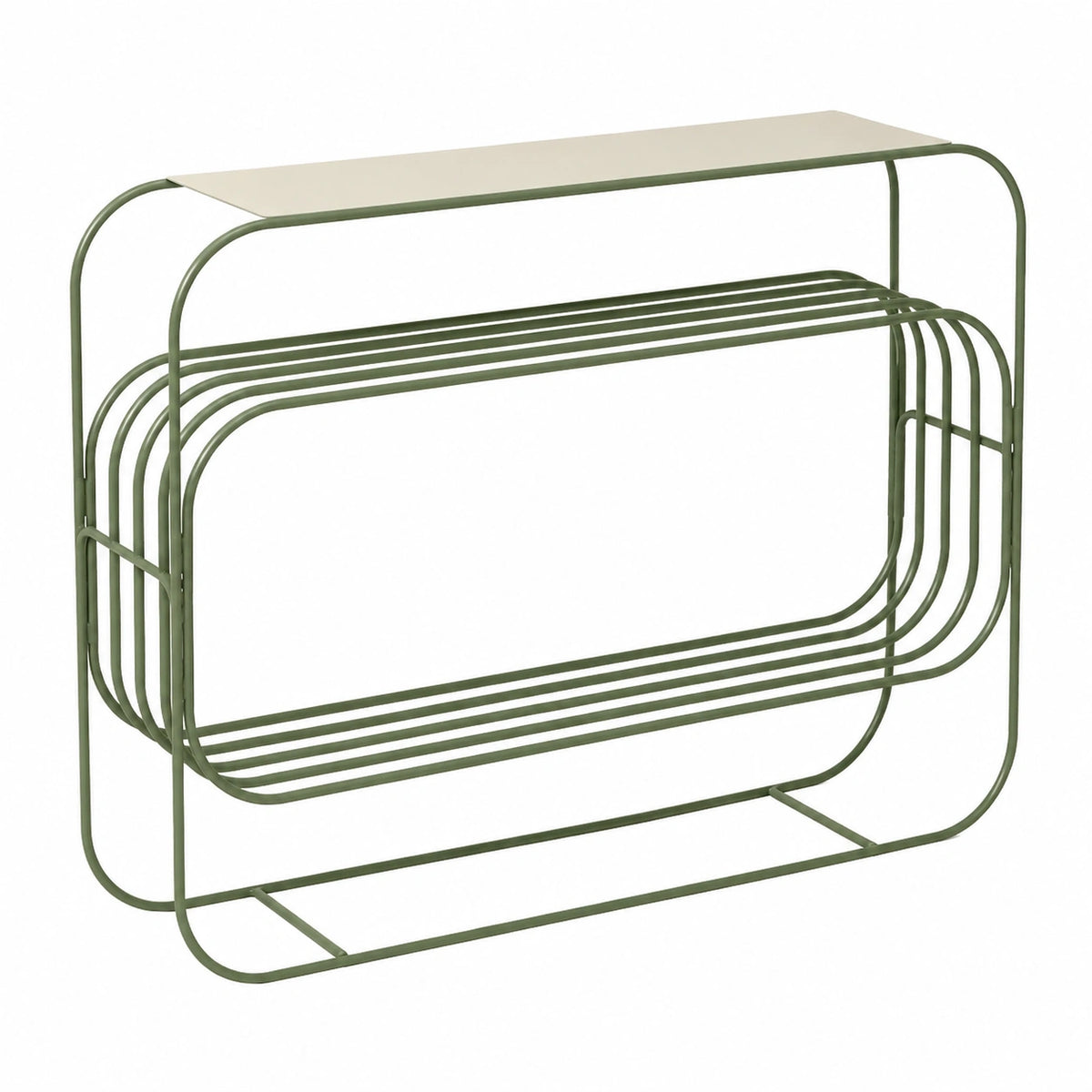 Moderner Resedagrüner Konsolentisch für Flur, Wohnzimmer und Büro, 100x80x20 cm, Minimalistisches Design
