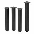 Industrielle Tischbeine Set 90 cm, Dunkelgrau, Höhenverstellbar, Stahl 8x8 cm, Für Konsolen- und Schreibtisch