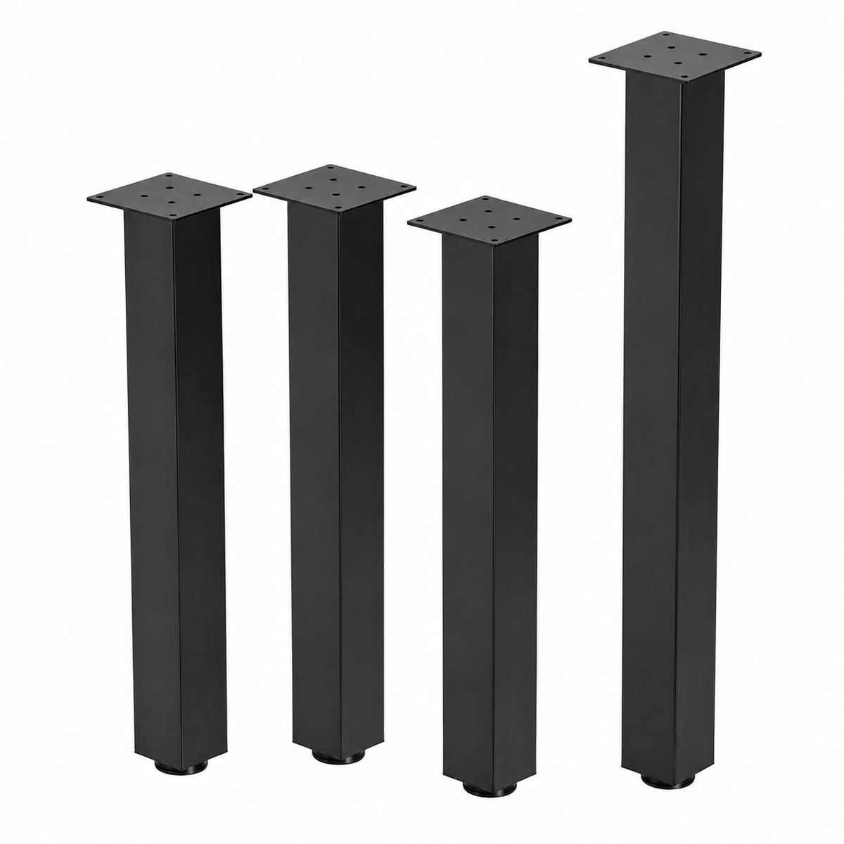 Industrielle Tischbeine Set 90 cm, Dunkelgrau, Höhenverstellbar, Stahl 8x8 cm, Für Konsolen- und Schreibtisch