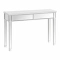 Spiegel-Glaskonsolentisch mit 2 Schubladen für Büro oder Wohnzimmer, 105 x 36 x 76 cm