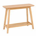 Holzkonsolentisch mit Regal in Lamellen-Design, hellbraun - Tulare