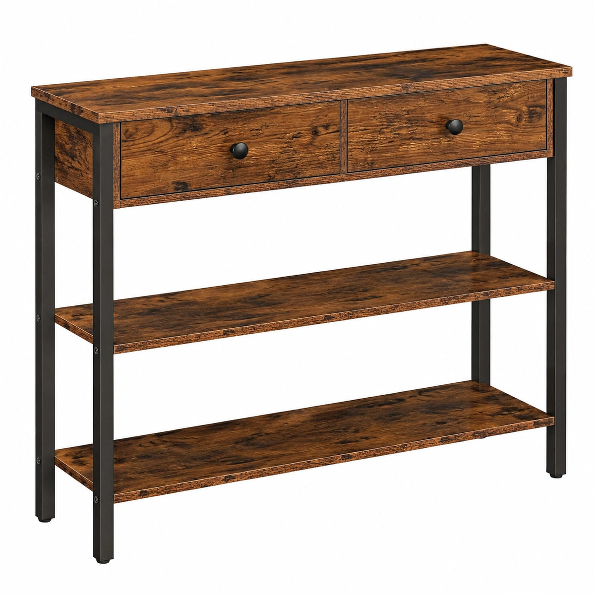 Vintage Flurtisch mit Schublade und Ablage, 100x24x80 cm, für Wohnzimmer und Eingangsbereich